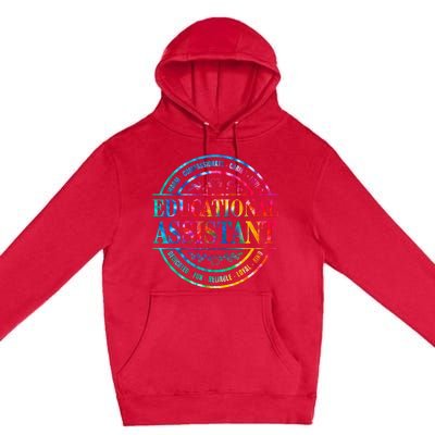 Tie Dye Educational Assistant Paraprofessional Educator Premium Pullover Hoodie