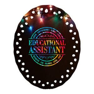 Tie Dye Educational Assistant Paraprofessional Educator Ceramic Oval Ornament