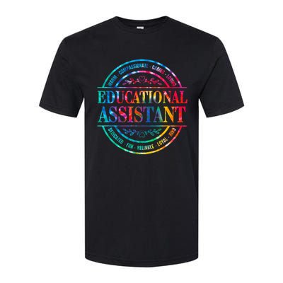 Tie Dye Educational Assistant Paraprofessional Educator Softstyle CVC T-Shirt