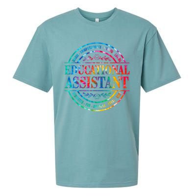 Tie Dye Educational Assistant Paraprofessional Educator Sueded Cloud Jersey T-Shirt