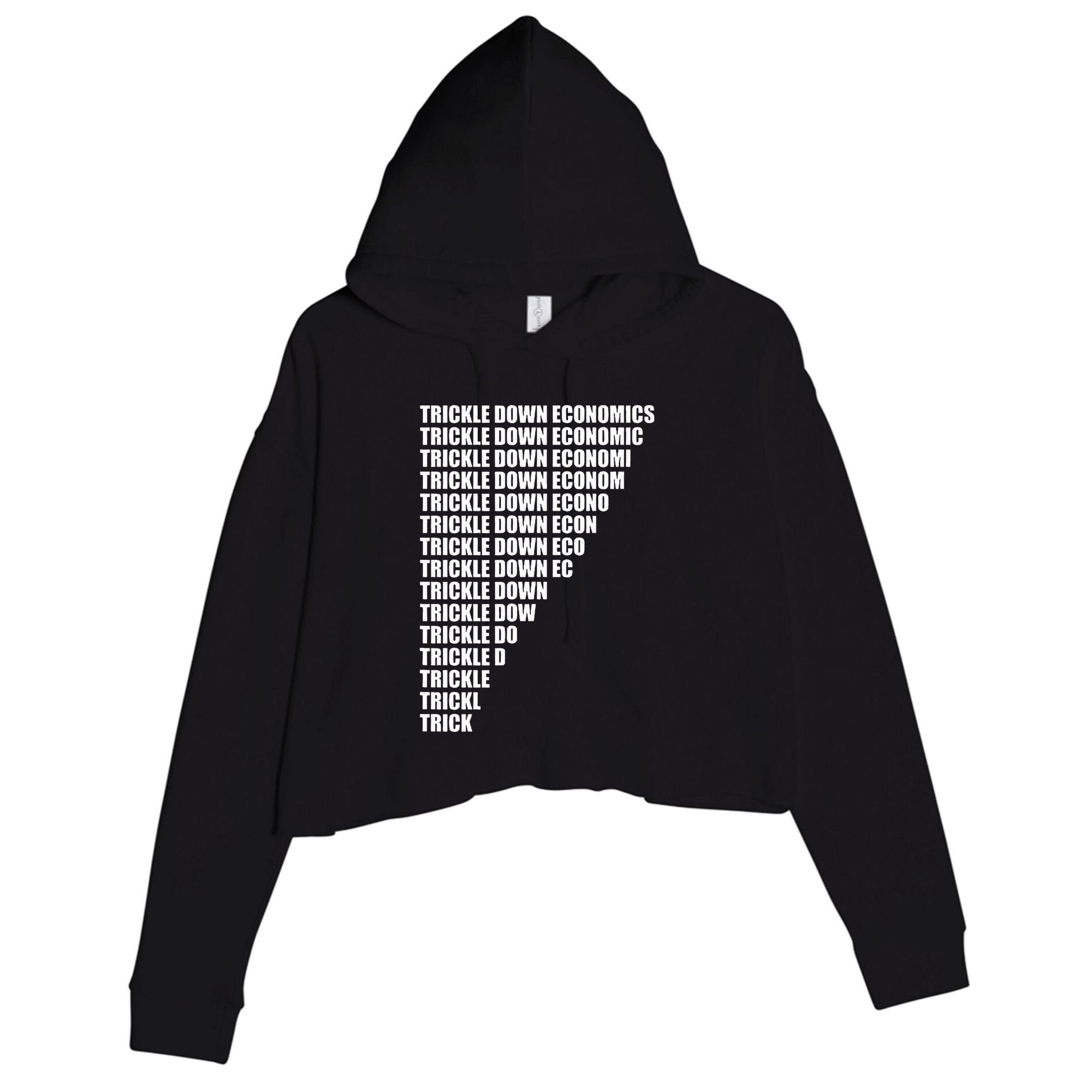 Trickle Down Economics Crop Fleece Hoodie