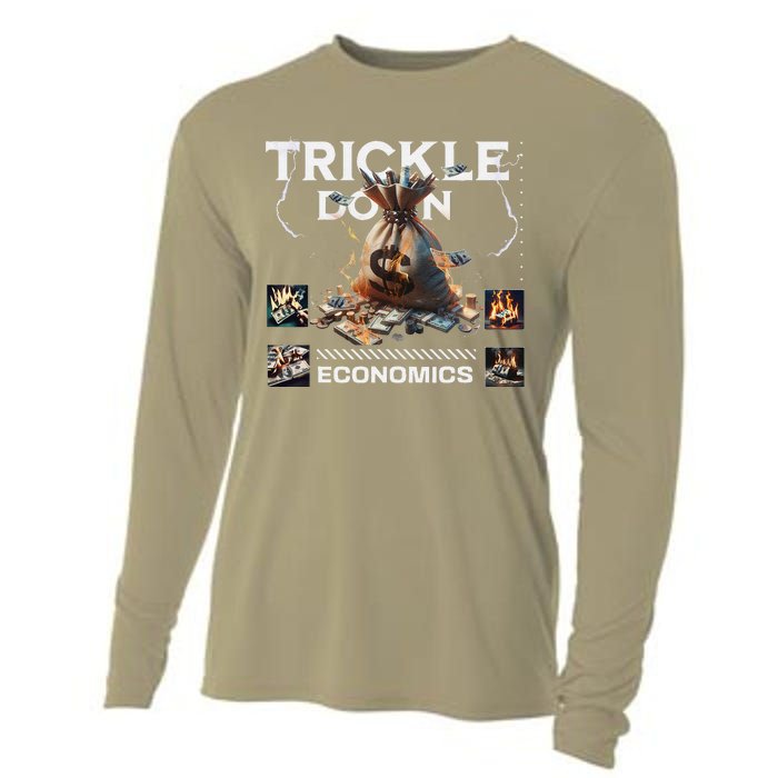 Trickle Down Economics Is A Trick Funny Economic Sarcastic Cooling Performance Long Sleeve Crew