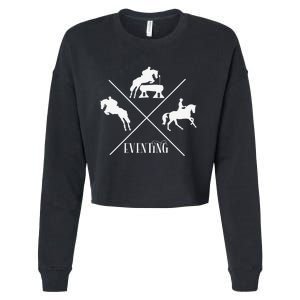 Three Day Eventing Horses and Riders  Cropped Pullover Crew