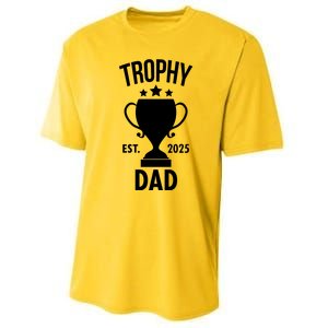 Trophy Dad Est 2025 Performance Sprint T-Shirt