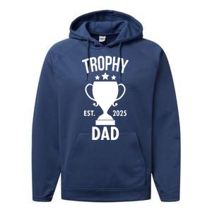 Trophy Dad Est 2025 Performance Fleece Hoodie