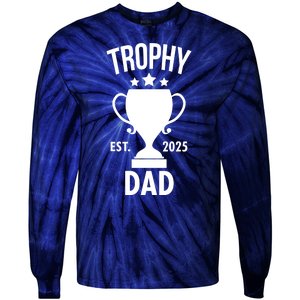 Trophy Dad Est 2025 Tie-Dye Long Sleeve Shirt