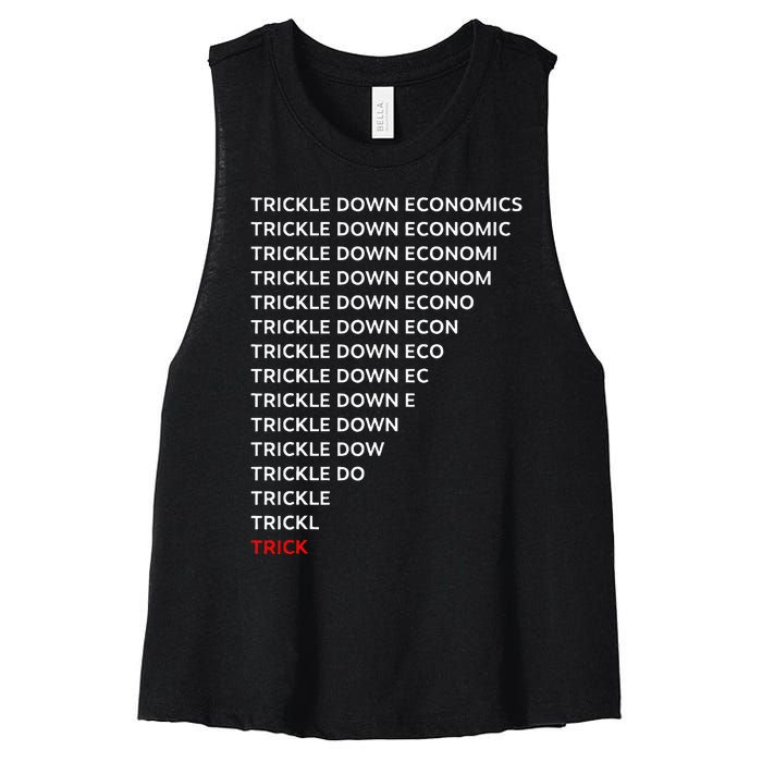 Trickle Down Economics Trick Women's Racerback Cropped Tank