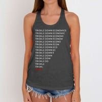 Trickle Down Economics Trick Women's Knotted Racerback Tank