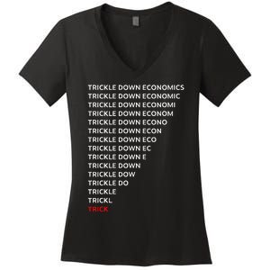 Trickle Down Economics Trick Women's V-Neck T-Shirt