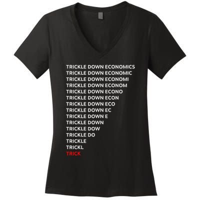 Trickle Down Economics Trick Women's V-Neck T-Shirt