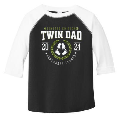 Twin Dad Est 2024 Twin Dad To Be Gifts New Daddy Viii Toddler Fine Jersey T-Shirt