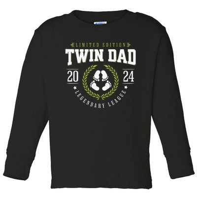 Twin Dad Est 2024 Twin Dad To Be Gifts New Daddy Viii Toddler Long Sleeve Shirt