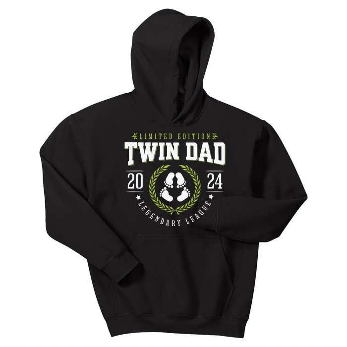 Twin Dad Est 2024 Twin Dad To Be Gifts New Daddy Viii Kids Hoodie