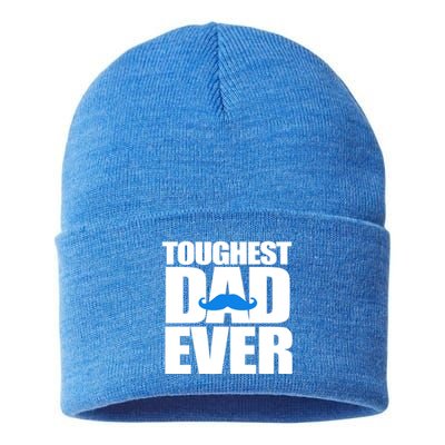 Toughest Dad Ever Great Gift Sustainable Knit Beanie