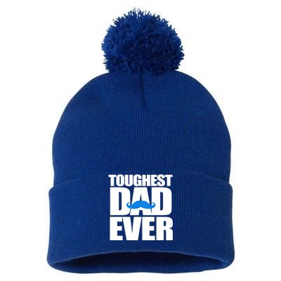 Toughest Dad Ever Great Gift Pom Pom 12in Knit Beanie