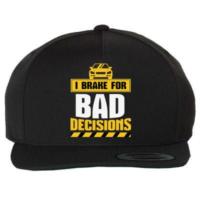 Teacher Driving Education Fun Quote I Brake For Bad Wool Snapback Cap