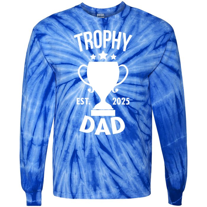 Trophy Dad Est 2025 Tie-Dye Long Sleeve Shirt