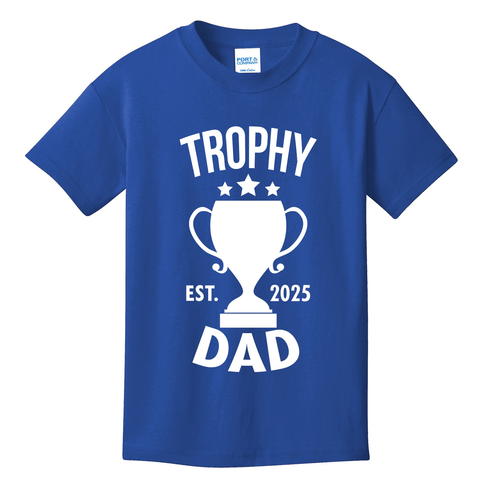 Trophy Dad Est 2025 Kids T-Shirt