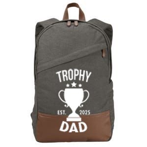 Trophy Dad Est 2025 Cotton Canvas Backpack