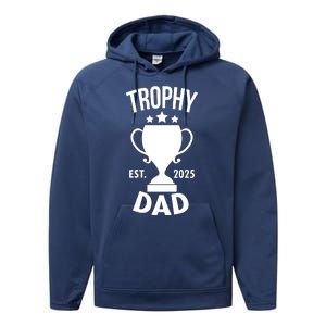 Trophy Dad Est 2025 Performance Fleece Hoodie