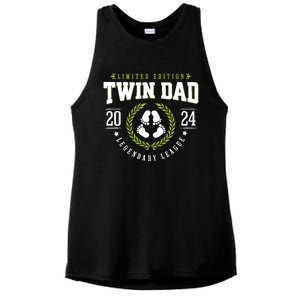 Twin Dad Est 2024 Twin Dad To Be Gifts New Daddy Viii Ladies PosiCharge Tri-Blend Wicking Tank