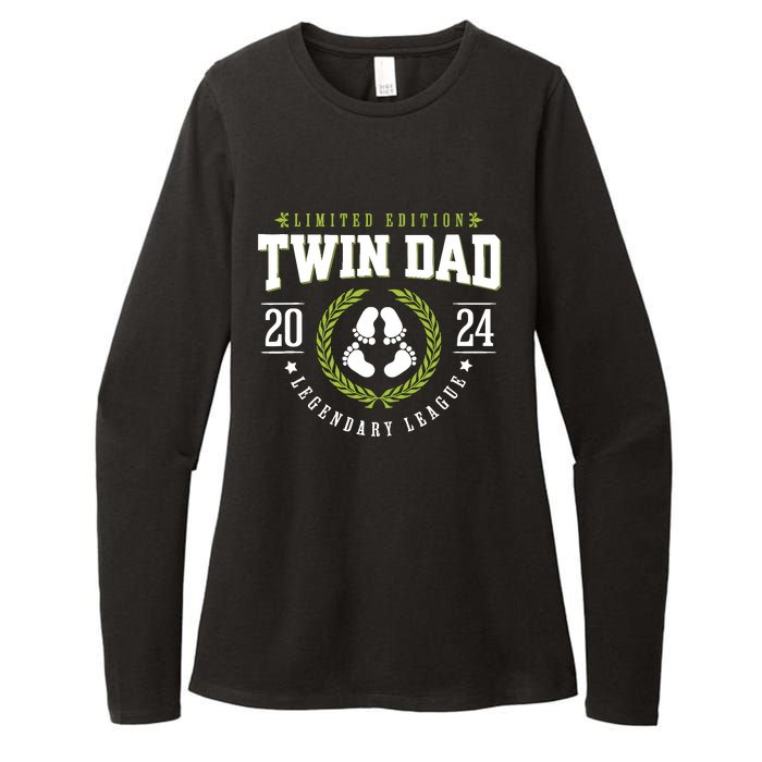 Twin Dad Est 2024 Twin Dad To Be Gifts New Daddy Viii Womens CVC Long Sleeve Shirt