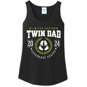 Twin Dad Est 2024 Twin Dad To Be Gifts New Daddy Viii Ladies Essential Tank