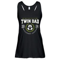 Twin Dad Est 2024 Twin Dad To Be Gifts New Daddy Viii Ladies Essential Flowy Tank