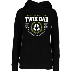 Twin Dad Est 2024 Twin Dad To Be Gifts New Daddy Viii Womens Funnel Neck Pullover Hood