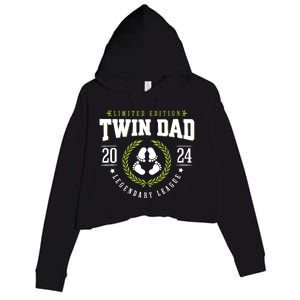 Twin Dad Est 2024 Twin Dad To Be Gifts New Daddy Viii Crop Fleece Hoodie