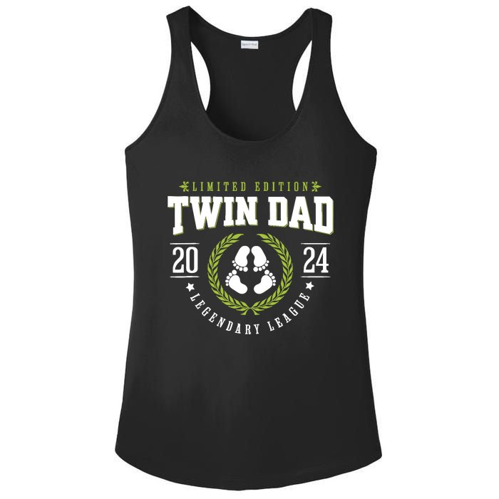 Twin Dad Est 2024 Twin Dad To Be Gifts New Daddy Viii Ladies PosiCharge Competitor Racerback Tank