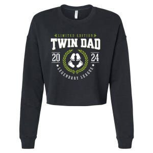 Twin Dad Est 2024 Twin Dad To Be Gifts New Daddy Viii Cropped Pullover Crew