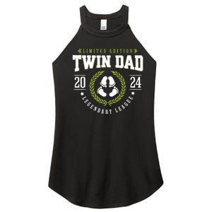 Twin Dad Est 2024 Twin Dad To Be Gifts New Daddy Viii Women's Perfect Tri Rocker Tank