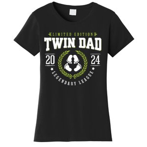 Twin Dad Est 2024 Twin Dad To Be Gifts New Daddy Viii Women's T-Shirt