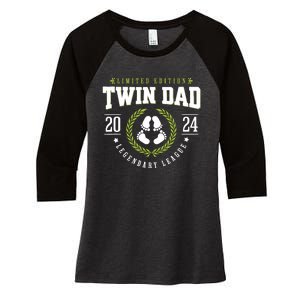 Twin Dad Est 2024 Twin Dad To Be Gifts New Daddy Viii Women's Tri-Blend 3/4-Sleeve Raglan Shirt