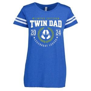 Twin Dad Est 2024 Twin Dad To Be Gifts New Daddy Viii Enza Ladies Jersey Football T-Shirt