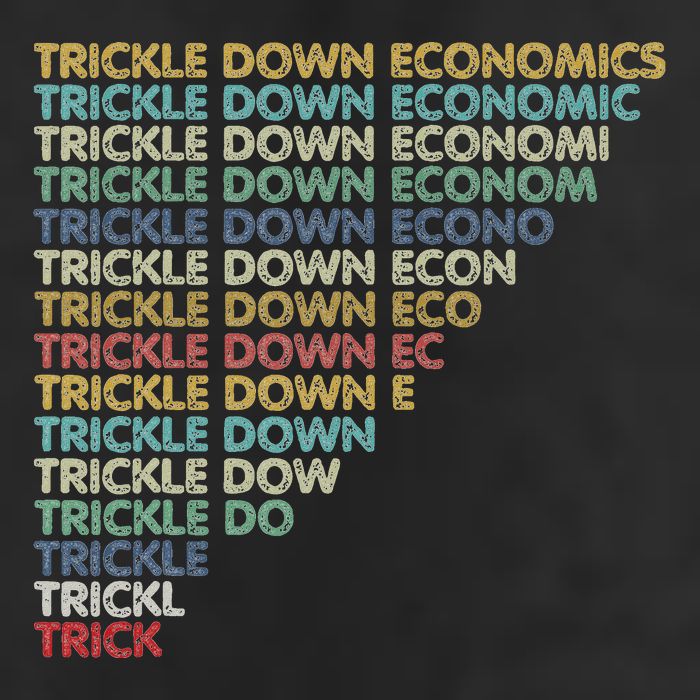 Trickle Down Economics Trick 7 Panel Mesh Trucker Snapback Hat
