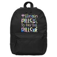 Tie Dye Educated Drug Dealer Humor Pharmacist Pills Medicine 16 in Basic Backpack