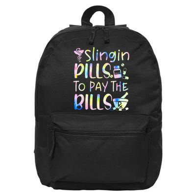 Tie Dye Educated Drug Dealer Humor Pharmacist Pills Medicine 16 in Basic Backpack