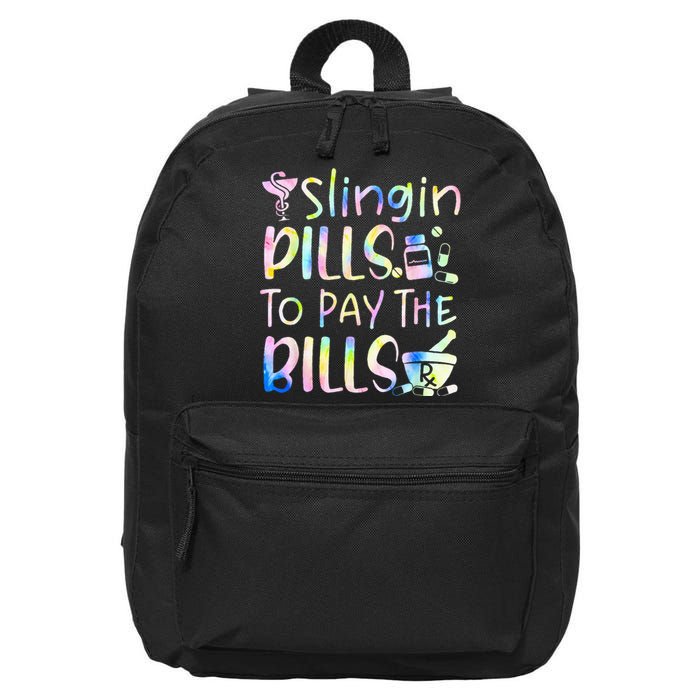 Tie Dye Educated Drug Dealer Humor Pharmacist Pills Medicine 16 in Basic Backpack