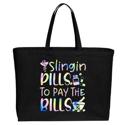 Tie Dye Educated Drug Dealer Humor Pharmacist Pills Medicine Cotton Canvas Jumbo Tote