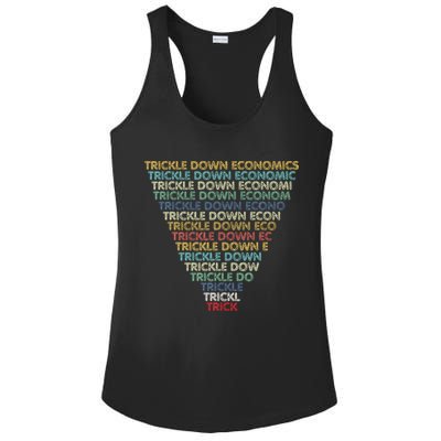 Trickle Down Economics Trick Funny Economic Sarcastic Humor Ladies PosiCharge Competitor Racerback Tank