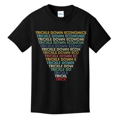 Trickle Down Economics Trick Funny Economic Sarcastic Humor Kids T-Shirt