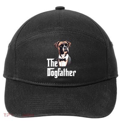 The Dog Father Boxer Boxer Dog Owner Dog Dad Funny 7-Panel Snapback Hat