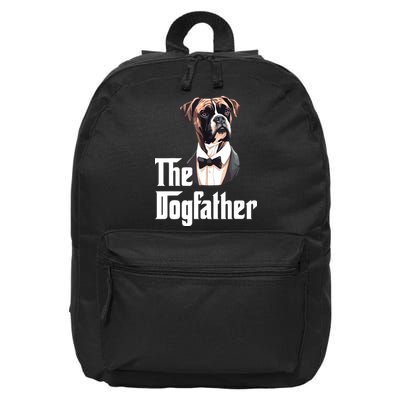 The Dog Father Boxer Boxer Dog Owner Dog Dad Funny 16 in Basic Backpack