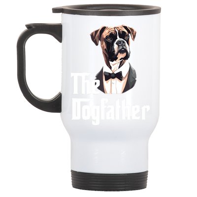 The Dog Father Boxer Boxer Dog Owner Dog Dad Funny Stainless Steel Travel Mug