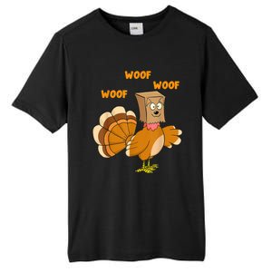 Thanksgiving Dog Fake Dog Woof Thanksgiving Turkey For Wo Tall Fusion ChromaSoft Performance T-Shirt