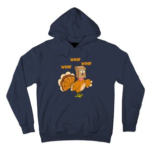 Thanksgiving Dog Fake Dog Woof Thanksgiving Turkey For Wo Hoodie