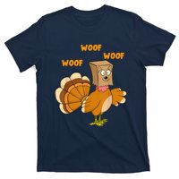 Thanksgiving Dog Fake Dog Woof Thanksgiving Turkey For Wo T-Shirt