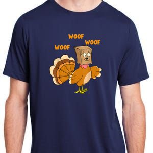 Thanksgiving Dog Fake Dog Woof Thanksgiving Turkey For Wo Adult ChromaSoft Performance T-Shirt